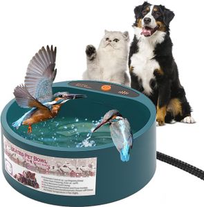 Beheizter Wassernapf für Hunde Beheiztes Frostschutz Tränkebecken Anti-Bite-Schlauchwickel Kabel (165cm), 2.2L Beheizbarer Wassernapf für Hunde