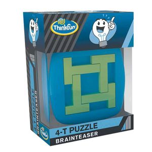 ThinkFun - 76382 - 4-T Puzzle - Brainteaser mit 4 T-förmigen Teilen. Wie passen sie nur in das kleine Rechteck? Ein tolles Geschenk für Jungen und Mädchen