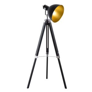 HOMCOM Stehleuchte Stehlampe Standlampe höhenverstellbar H152cm E27 Kiefer Gold L65xB65xH152cm