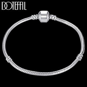 925 Sterling Silber Solide Schlangenkette Armband Fit Charm Bead für Frauen Hochzeit Verlobungsfeier Charm Schmuck