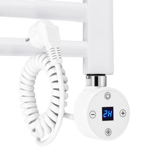 EMKE Heizstab 900W mit Thermostat und LCD Bildschirm, Heizpatrone Heizelemente aus Edelstahl für Badheizkörper Handtuchwärmer Weiß