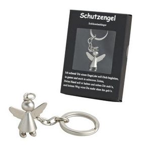 Schlüsselanhänger Schutzengel Angel Guardian in silber matt