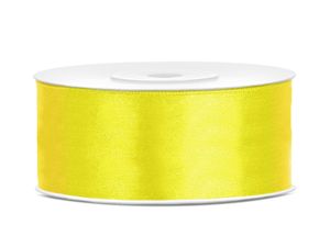 Satin Geschenkband gelb 25m 25mm breit
