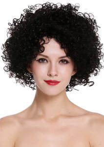 WIG ME UP Echthaar Perücke kraus gelockt Volumen Schwarz Afro UR-017-HH-1B