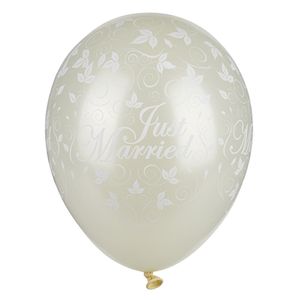 PAPSTAR Luftballons "Just Married" elfenbein metallic