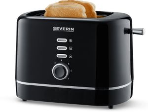 Toaster Brotscheibenzentrierung SEVERIN AT 4321 gleichmäßige Bräunung AT 4321 aus Kunststoff, schwarz Toaster Toaster 2 Scheiben Toaster Schwarz Toaster Mit Brötchenaufsatz