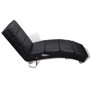 vidaXL Masážní lehátko Chaise Longue Black Imitace kůže