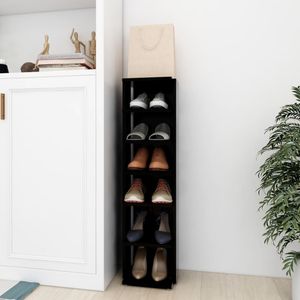 vidaXL Botník černý 27,5x27x102 cm Dřevěný materiál