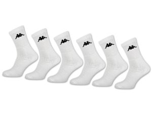 6 oder 12 Paar KAPPA Socken Herren Damen Sportsocken Tennissocken Arbeitssocken Baumwolle(6er 35-38 Weiß)