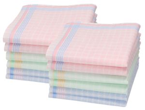Betz 12 Stück Damen Stoff Taschentücher Set Chanelle 2 Größe 30x30 cm 100% Baumwolle Farbe - Dessin 3