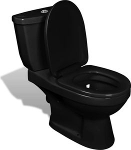 Toilette mit Spülkasten Schwarz