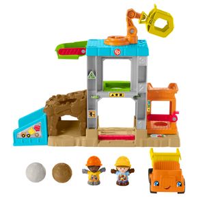 Fisher-Price Little People Baustellen Spielzeug-Set, Kleinkind Spielzeug