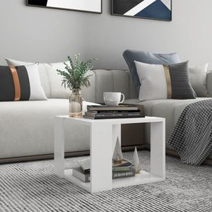 vidaXL Stolik kawowy biały 40x40x30 cm materiał drewnopochodny