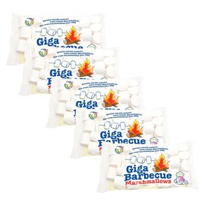 Mr. Mallo Giga Barbecue Marshmallows 5x 750g | XXL-Marshmallows Schaumzucker-Ware Mäusespeck | insgesamt 3750g Süßigkeit für Barbecue Lagerfeuer Grillen