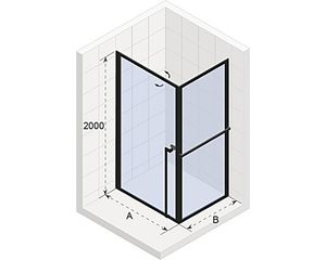 Sprchový kout Riho Lucid GD201 100x100x200 cm barva rámu černá GD210B100