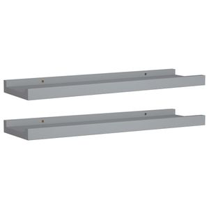 vidaXL Bilderleisten 2 Stk. Grau 40x9x3 cm MDF