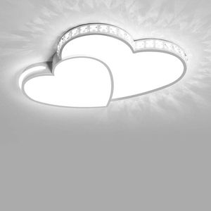 Moderne LED Deckenleuchte, Kristall Deckenlampe, Herzförmign Design Deckenlampe Kronleuchter 24W