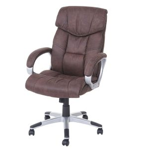 Bürostuhl HWC-A71, Chefsessel Drehstuhl Schreibtischstuhl, Stoff/Textil, FSC®  Wildleder-Optik vintage braun