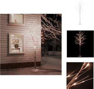 vidaXL Choinka LED brzoza ciepła biel 128 LED 220 cm - Choinki świąteczne