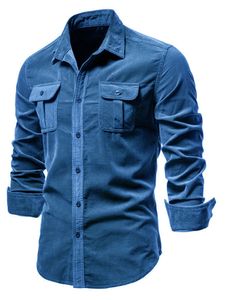 Herren Hemden Freizeithemd Business Bluse Regulär Fit Button Down Tunika Shirt Arbeit Denim Blue,Größe EU XL