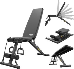 TREX SPORT TX-110B Hantelbank klappbar | Trainingsbank 7-fach verstellbare Rückenlehne | Flachbank & Schrägbank