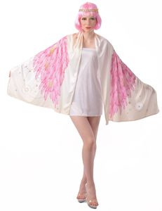 Flamingo-Flügel für Damen Engel-Umhang Faschingskostüm rosa-weiss