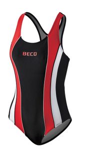 BECO Badeanzug Schwimmanzug Einteiler Größe 48 rot/schwarz