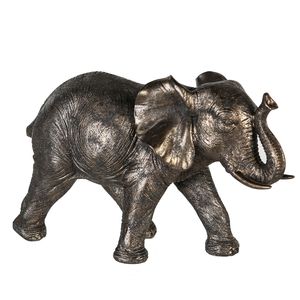 GILDE Dekofigur Elefant Zambezi grau, goldfarben H. 18 cm,89215