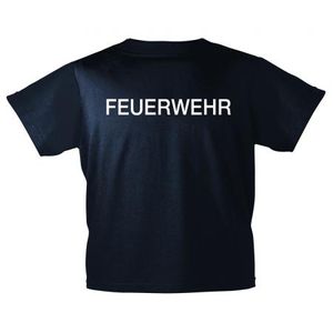 Kinder T-Shirt Brust- und Rückendruck - Feuerwehr - 12718 marineblau - Gr. 98-164 Größe - 98/104