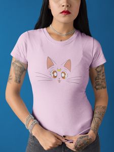 Damen Bio T-Shirt Sailor Moon Girl Women Hero Luna Katze Anime Manga Pet Geek Otaku Shirt