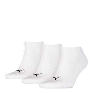 PUMA Uni ponožky do tenisiek, 3 balenia - odpružené, froté podrážka, logo, jednofarebné biele 39-42