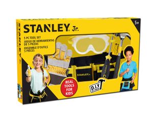 STANLEY JR Set mit 5 Werkzeugen für Kinder | Werkzeuggürtel, Handschuhe, Schutzbrille, Hammer und Kreuzschlitzschraubendreher | Heimwerkerwerkzeug für die erste Werkstatt | Für Kinder ab 5 Jahren
