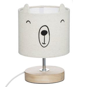 Dětská noční lampička s bílým stínem, vzor medvídka