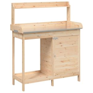 vidaXL Sázecí stolek se skříňkou 110,5x45x124,5 cm z masivního jedlového dřeva