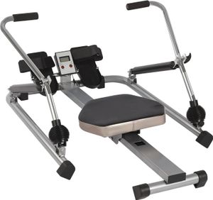 Wioślarz hydrauliczny Siedzisko wioślarskie z długim drążkiem Wyświetlacz LCD do domowego treningu cardio i siłowego do 120 kg