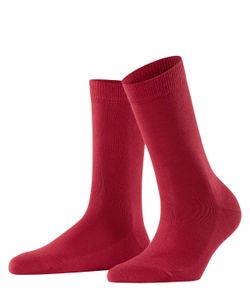 FALKE Damen Socken - Family SO, Kurzsocken, einfarbig  Rot (Scarlet) 39-42