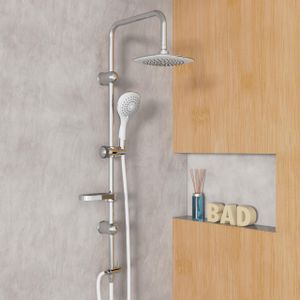 eisl Duschset DUSCHTRAUM, Regendusche ohne Armatur, Duschsystem, Duschbrause, Dusche Chrom/Weiß