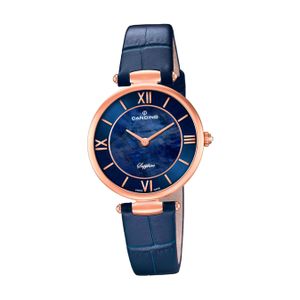 Candino Elegance Leder Quarz Damen Uhr C4671/2 Armband-Uhr Analog blau D2UC4671/2