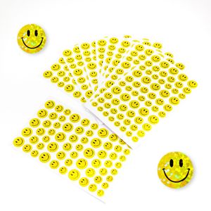 Oblique Unique 620 Smiley Sticker Glitzer Aufkleber Lächeln Emoji Face  - gelb