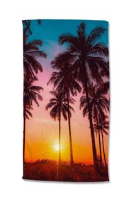 Strandtuch BORA BORA, Motiv: Sonnenuntergang Palmen, 100 x 180 cm
