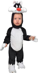 O11711-2-3 schwarz-weiß Baby Kleinkinder Kinder Sylvester Katzen Kostüm Gr.2-3 Jahre