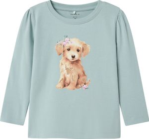 NAME IT Fotoprint Longsleeve Shirt Glitzer Hunde Motiv Langarmshirt  Größe: 104