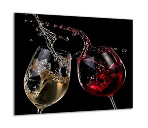 Herdabdeckplatten Ceranfeldabdeckung Spritzschutz Glas 60x52cm Schwarz Wein
