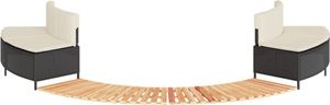 Möbel Whirlpool-Umrandung Schwarz Poly-Rattan und Massivholz Akazie 3270635