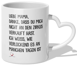 22Feels Mama Geschenk Muttertag Mutter Tasse Geburtstag Kaffeetasse Frauen Weihnachten Haferl Von Sohn Tochter (Herzhenkel Weiss)