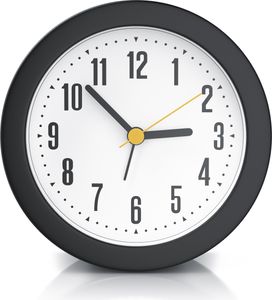 BEARWARE Wecker rund, lautes Klingeln, großes Ziffernblatt, ohne Ticken Batteriebetrieb, einfache Bedienung, Klang, retro, seniorentauglich