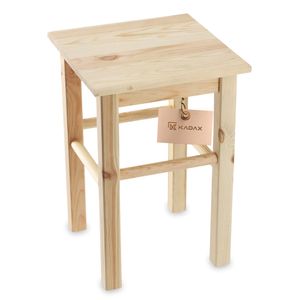 Dřevěná stolička KADAX "Falun", z přírodního nelakovaného borovicového dřeva, stolička, stupínek, čtvercový tvar