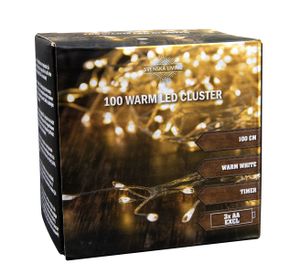 Lichterkette 100 Warm LED Cluster - 100cm / Timer