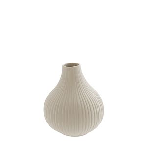 Storefactory Ekenäs Vase gross beige Rillenvase ca. 12 × 12 × 14 cm