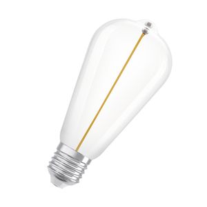 OSRAM LED-Lampen, Vintage-Edition, 16 Watts Ersatz, E27, ST64-shape, 2700 Kelvin, Warm weiß, Klares Glas, single Pack